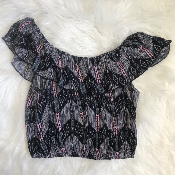 living doll Tops - Living Doll Women’s Off The Shoulder Crop Top SZ M